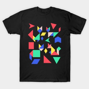 Geometric Cats colourful T-Shirt